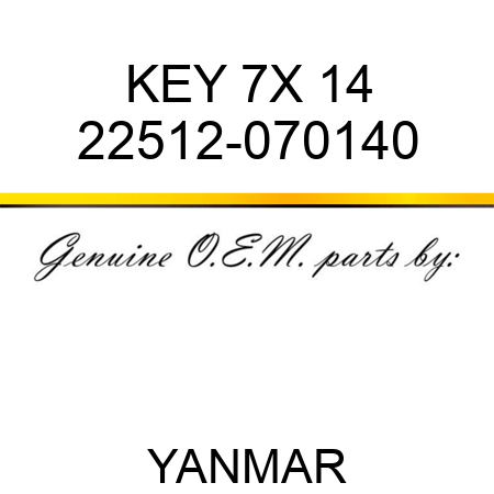 KEY, 7X 14 22512-070140
