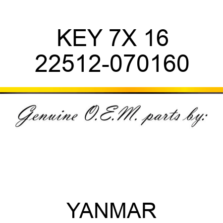 KEY, 7X 16 22512-070160