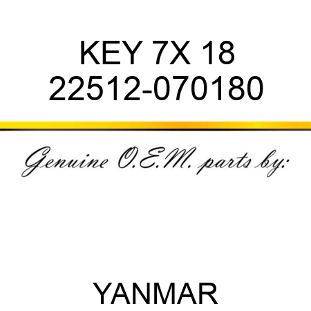 KEY, 7X 18 22512-070180