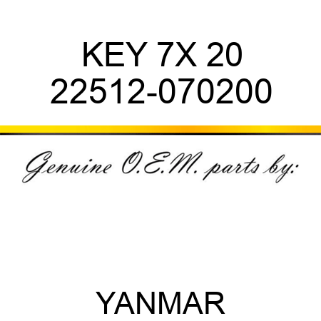KEY, 7X 20 22512-070200