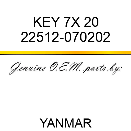 KEY, 7X 20 22512-070202