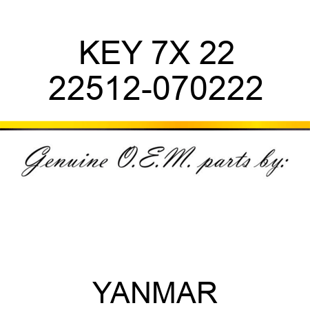KEY, 7X 22 22512-070222