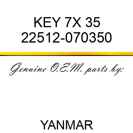 KEY, 7X 35 22512-070350