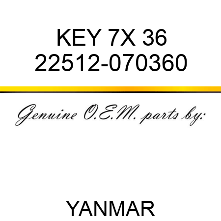 KEY, 7X 36 22512-070360