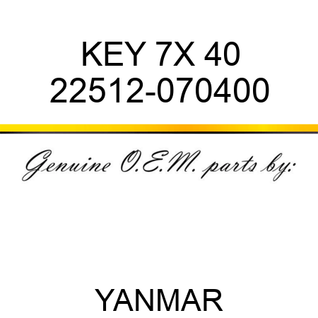 KEY, 7X 40 22512-070400