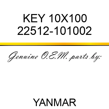 KEY, 10X100 22512-101002