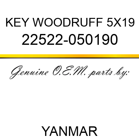 KEY, WOODRUFF 5X19 22522-050190
