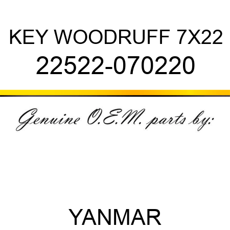 KEY, WOODRUFF 7X22 22522-070220