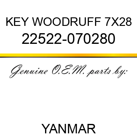 KEY, WOODRUFF 7X28 22522-070280