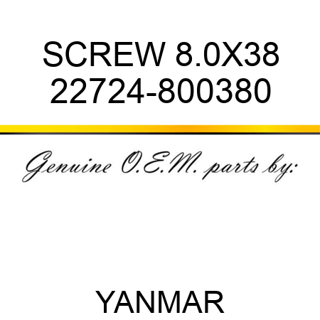 SCREW, 8.0X38 22724-800380