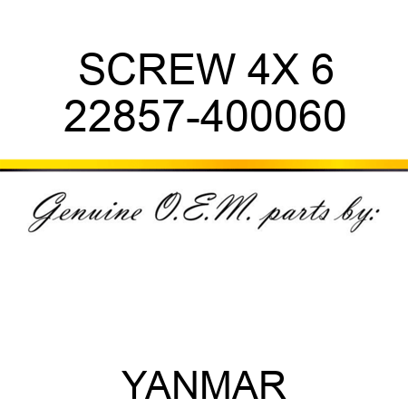 SCREW, 4X 6 22857-400060