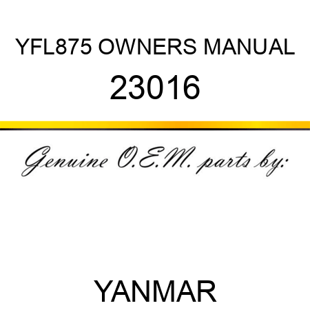 YFL875 OWNERS MANUAL 23016