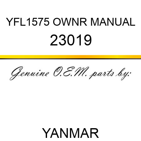 YFL1575 OWNR MANUAL 23019