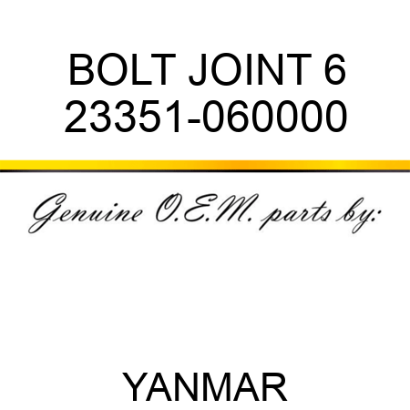BOLT, JOINT 6 23351-060000