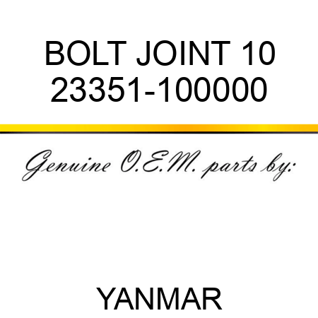 BOLT, JOINT 10 23351-100000