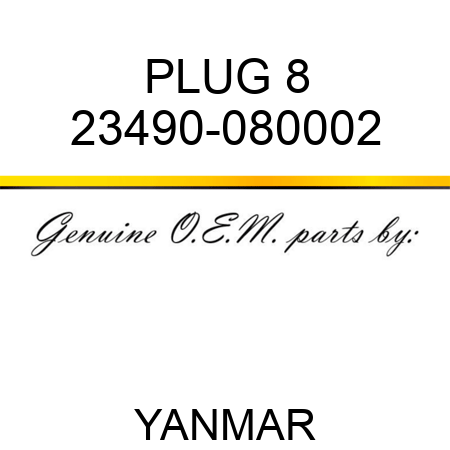 PLUG, 8 23490-080002