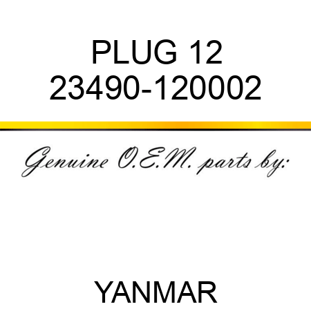 PLUG, 12 23490-120002