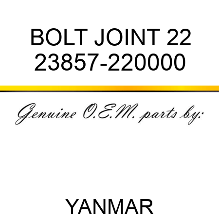 BOLT, JOINT 22 23857-220000