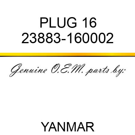 PLUG, 16 23883-160002
