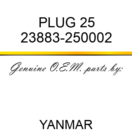 PLUG, 25 23883-250002