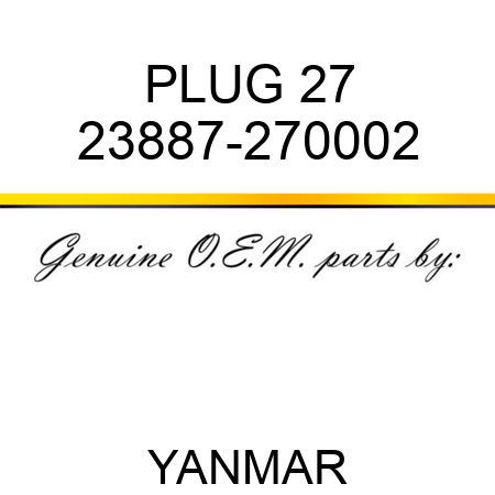 PLUG, 27 23887-270002