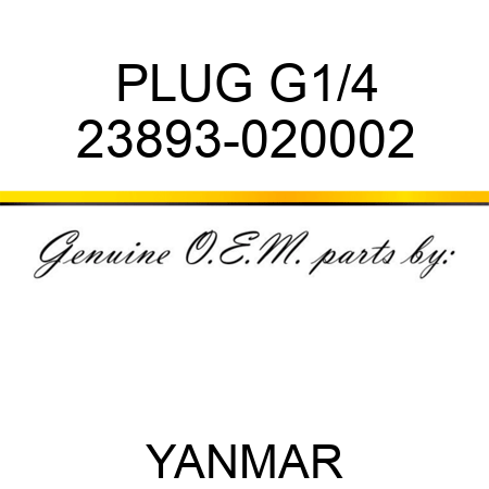 PLUG, G1/4 23893-020002