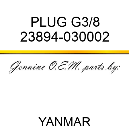 PLUG, G3/8 23894-030002