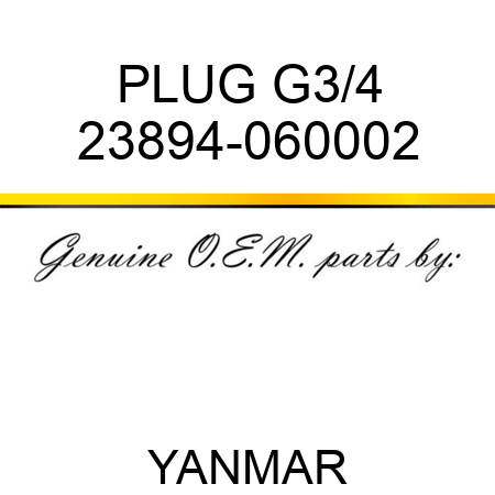 PLUG, G3/4 23894-060002