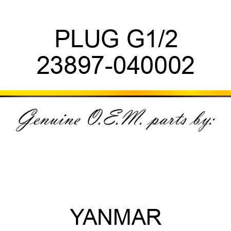 PLUG, G1/2 23897-040002