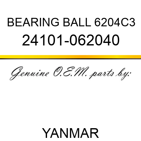 BEARING, BALL 6204C3 24101-062040