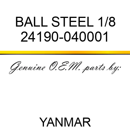 BALL, STEEL 1/8 24190-040001