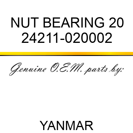 NUT, BEARING 20 24211-020002