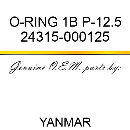 O-RING 1B P-12.5 24315-000125