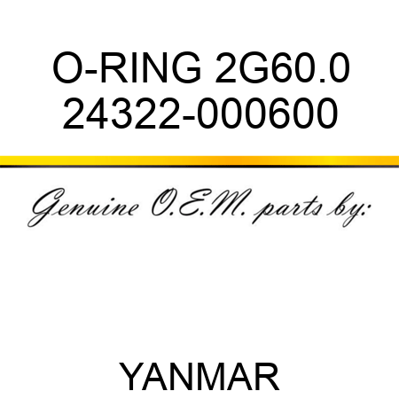 O-RING, 2G60.0 24322-000600