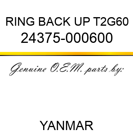 RING, BACK UP T2G60 24375-000600