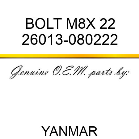 BOLT, M8X 22 26013-080222