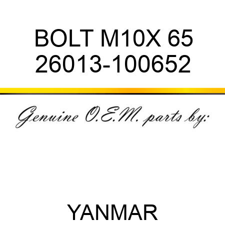 BOLT, M10X 65 26013-100652