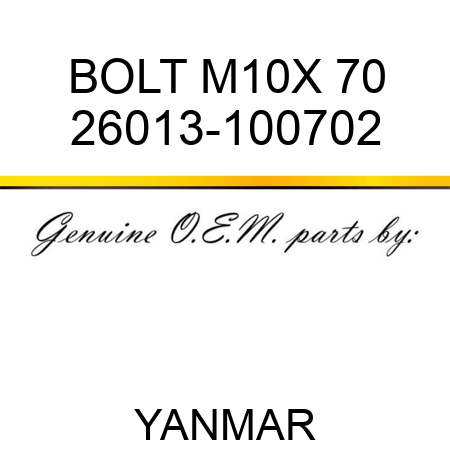 BOLT, M10X 70 26013-100702