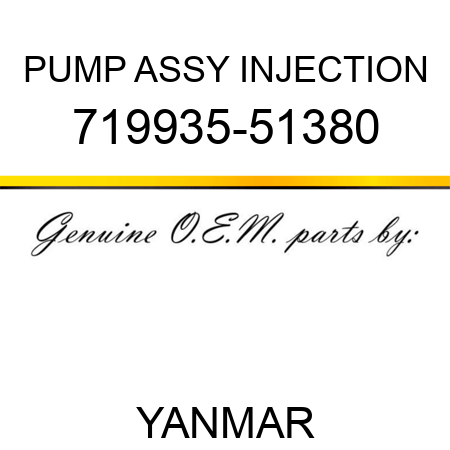 PUMP ASSY, INJECTION 719935-51380