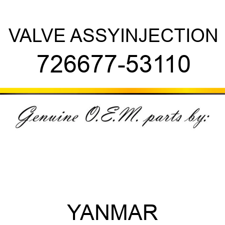 VALVE ASSY,INJECTION 726677-53110