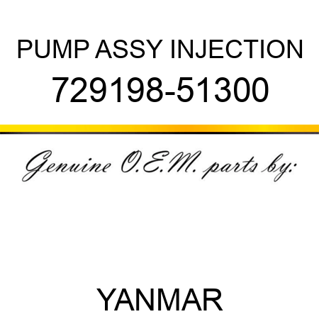 PUMP ASSY, INJECTION 729198-51300