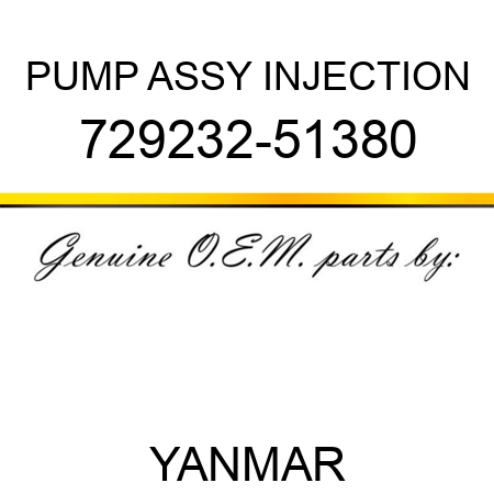 PUMP ASSY, INJECTION 729232-51380