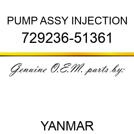 PUMP ASSY, INJECTION 729236-51361