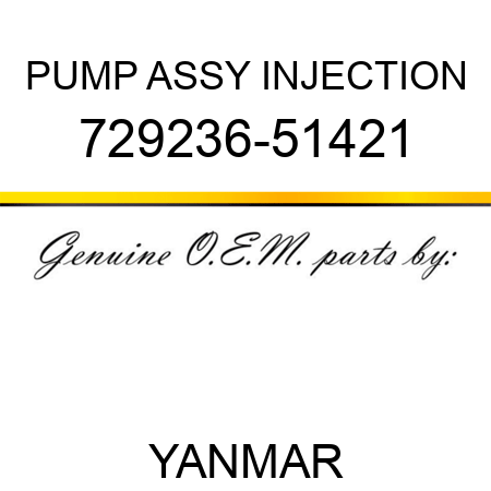 PUMP ASSY, INJECTION 729236-51421