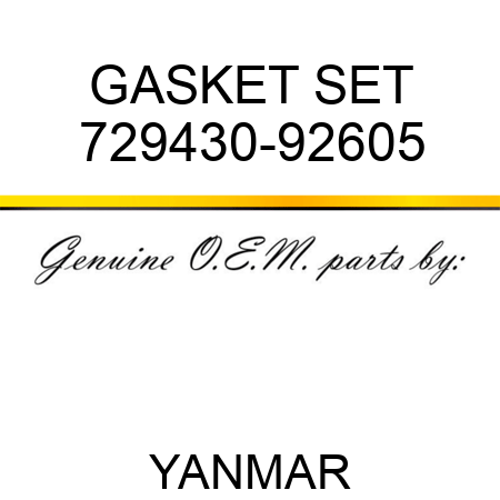 GASKET SET 729430-92605