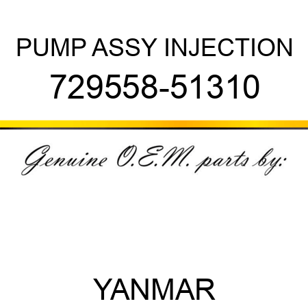 PUMP ASSY, INJECTION 729558-51310
