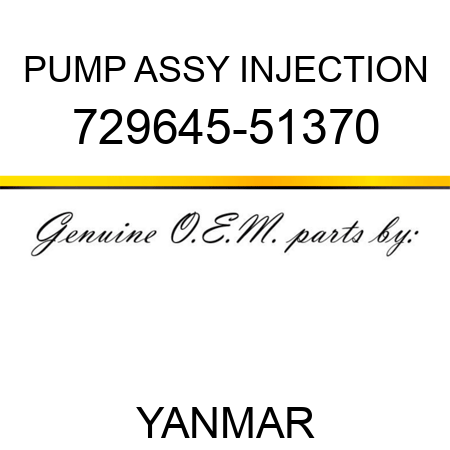 PUMP ASSY, INJECTION 729645-51370
