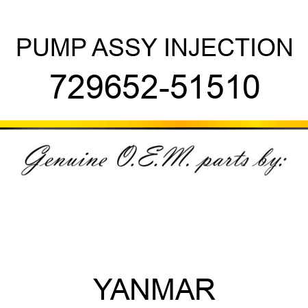 PUMP ASSY, INJECTION 729652-51510