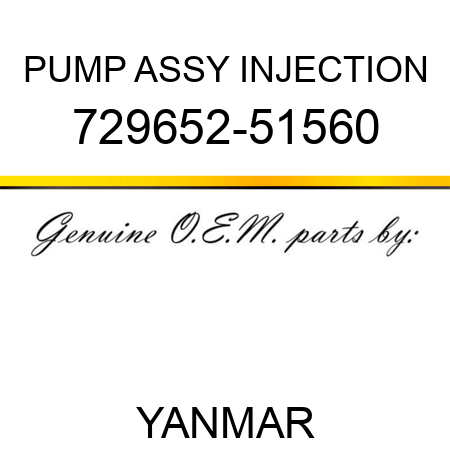 PUMP ASSY, INJECTION 729652-51560