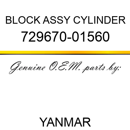 BLOCK ASSY, CYLINDER 729670-01560